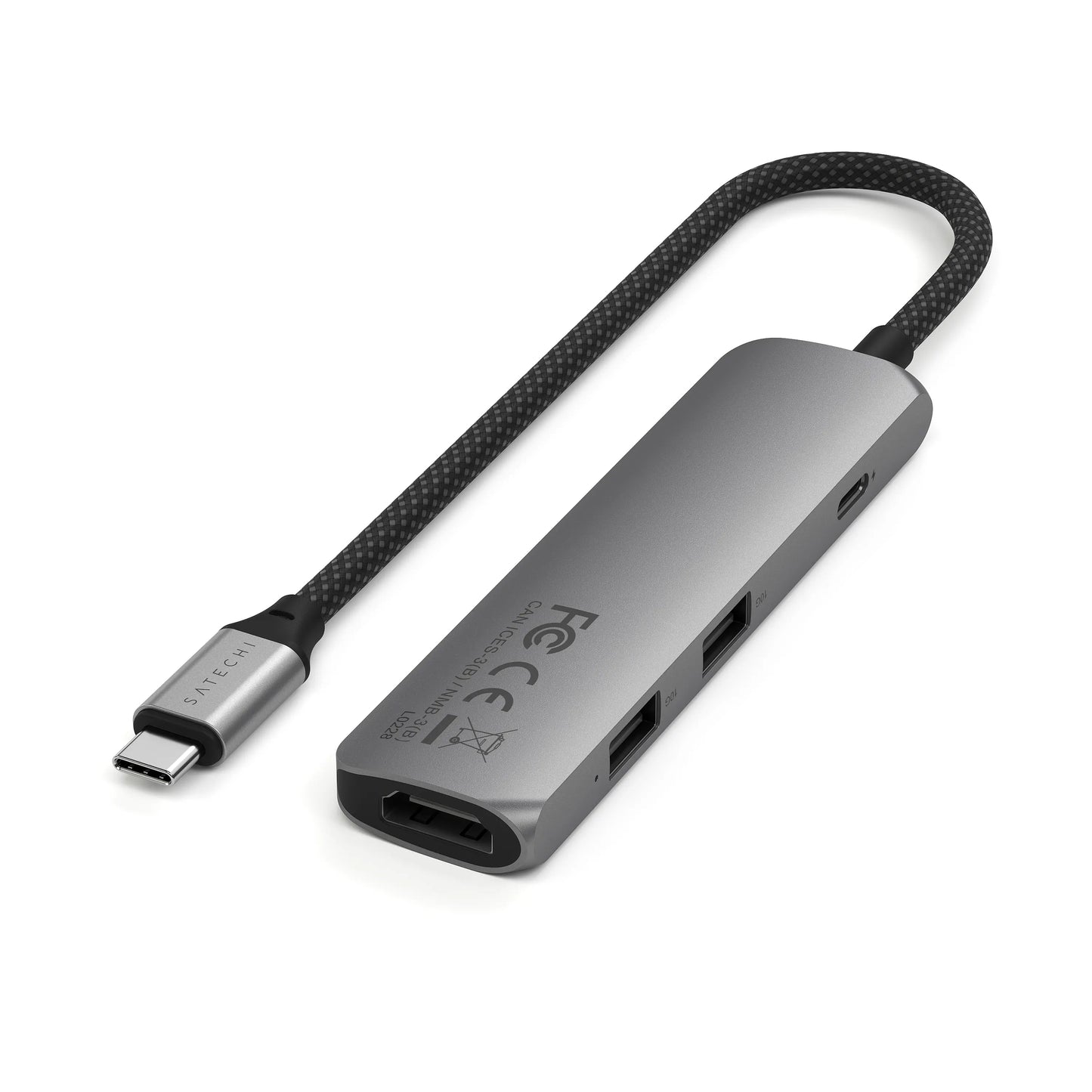 Satechi Adaptateur Multiport USB-C 4 en 1 • Gris Sidéral