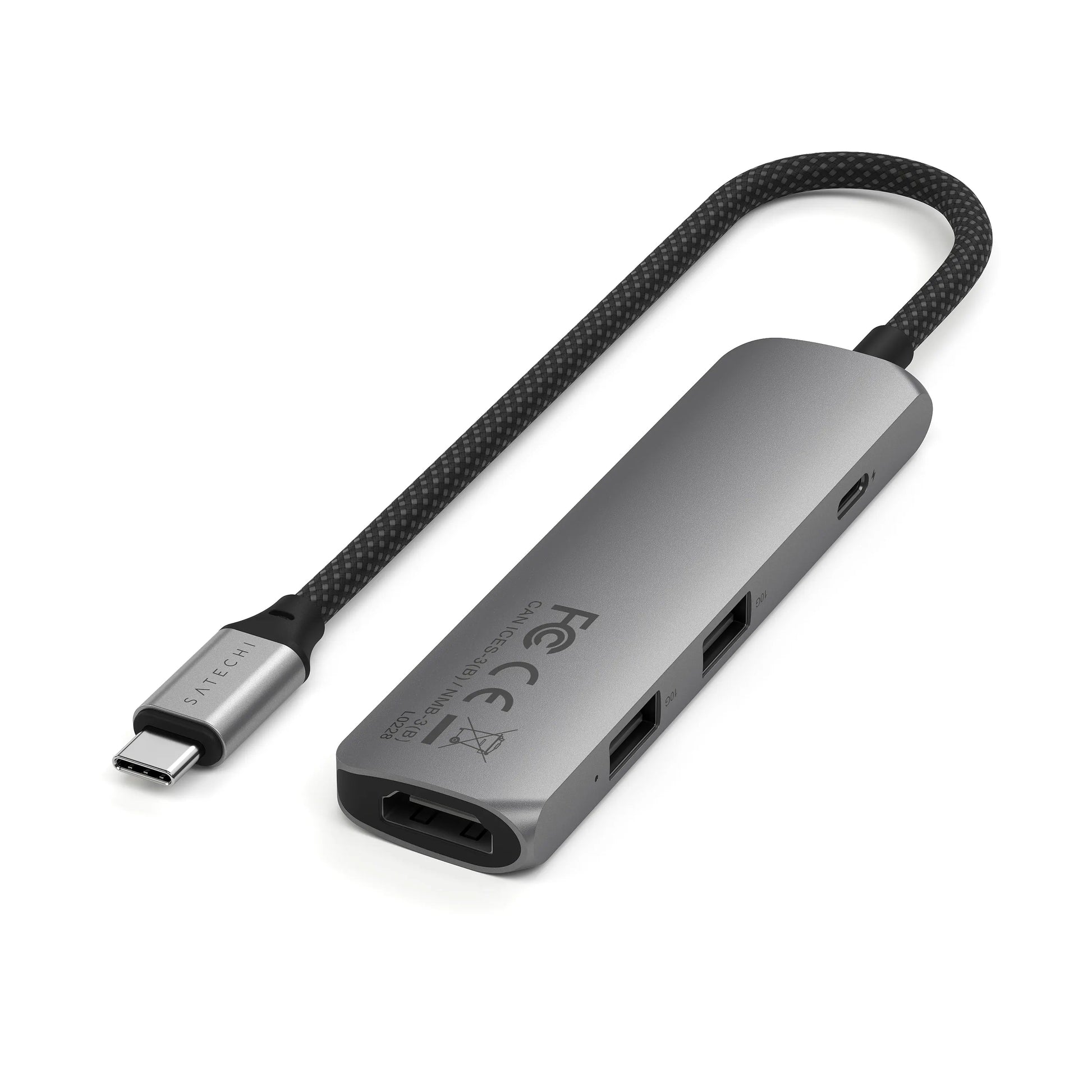 Satechi Adaptateur Multiport USB-C 4 en 1 • Gris Sidéral