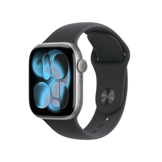 Apple • Apple Watch Series 11 • Gris sidéral 42 mm • Bracelet Sport noir (M/L)