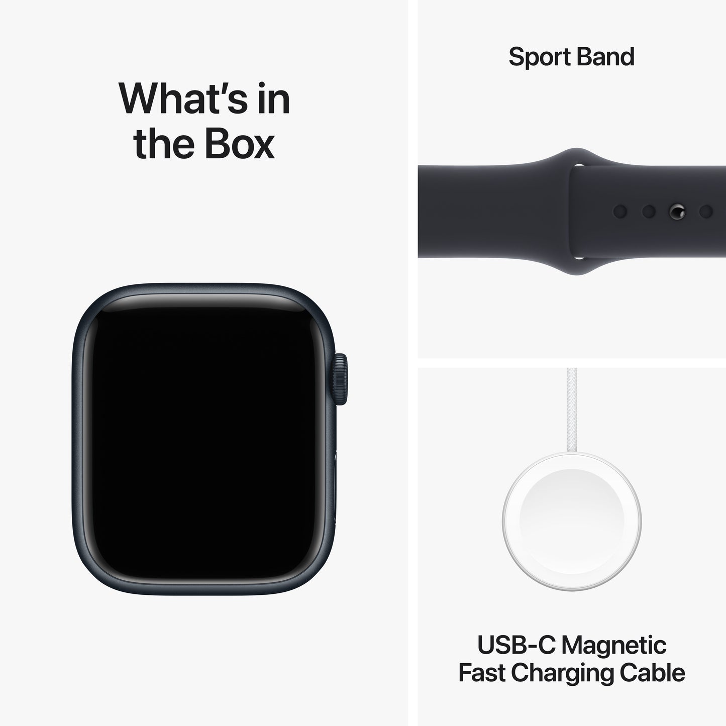 Apple Watch Series 9 • 45mm Minuit • Bracelet Sport Minuit S/M