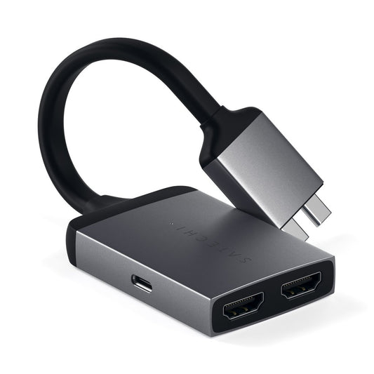 Satechi Double USB-C vers Double HDMI 4K 60Hz • Gris Sidéral