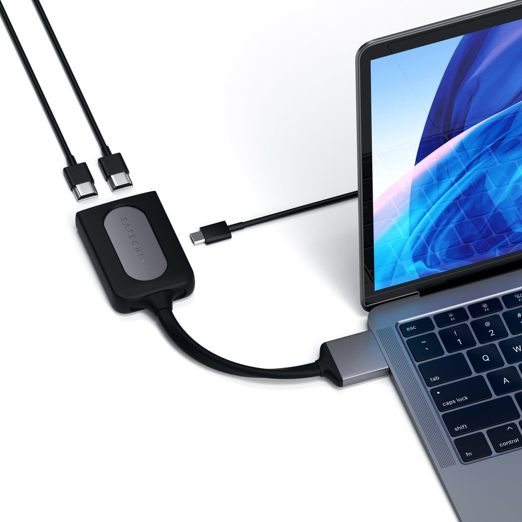 Satechi Double USB-C vers Double HDMI 4K 60Hz • Gris Sidéral