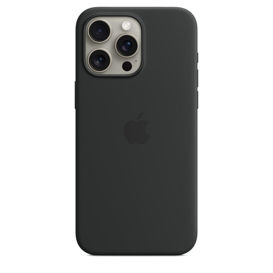 Apple • Coque en silicone avec MagSafe pour iPhone 15 Pro Max • Noir