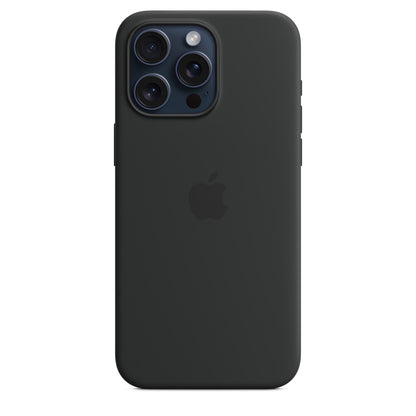 Apple • Coque en silicone avec MagSafe pour iPhone 15 Pro Max • Noir