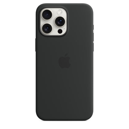 Apple • Coque en silicone avec MagSafe pour iPhone 15 Pro Max • Noir
