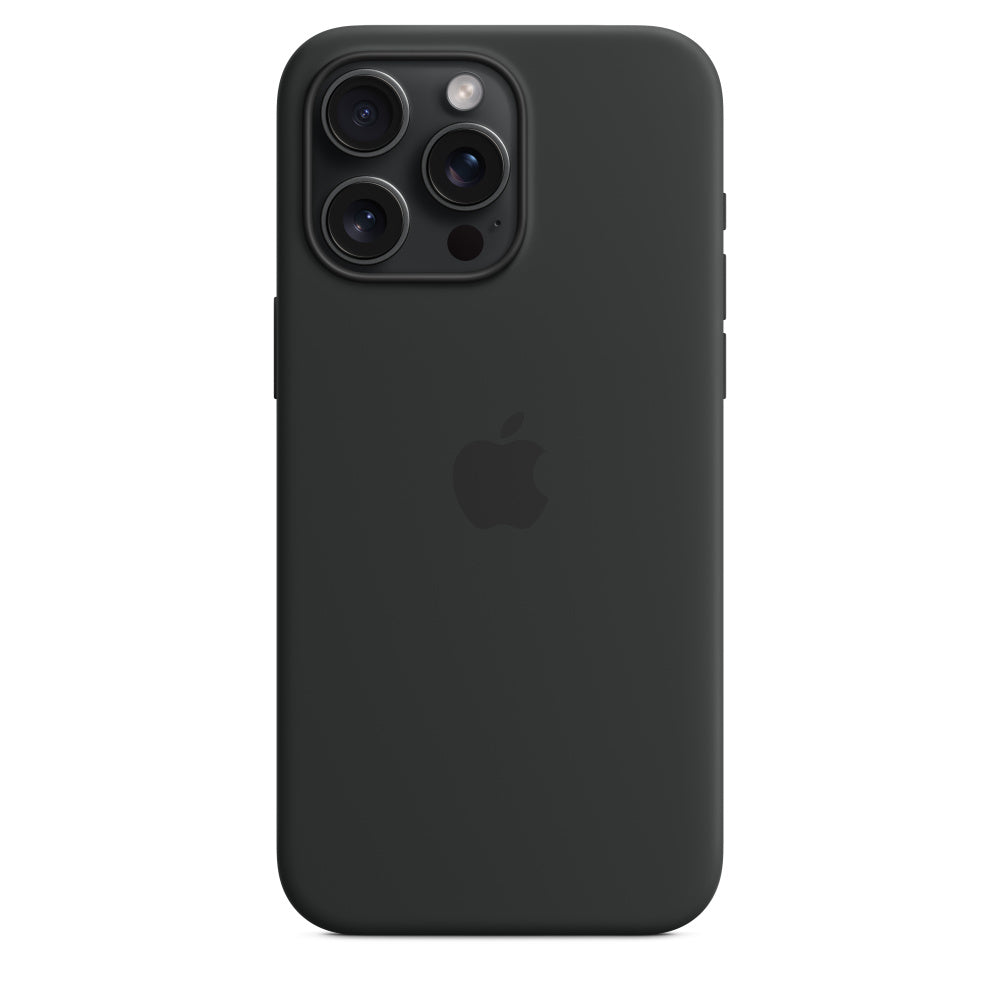 Apple • Coque en silicone avec MagSafe pour iPhone 15 Pro Max • Noir