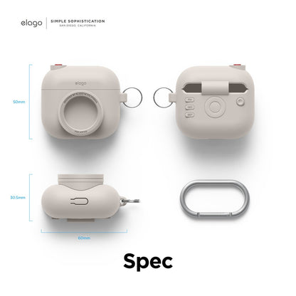 ELAGO Airpods 3 • Coque avec emplacement pour Airtag • Gris Sable