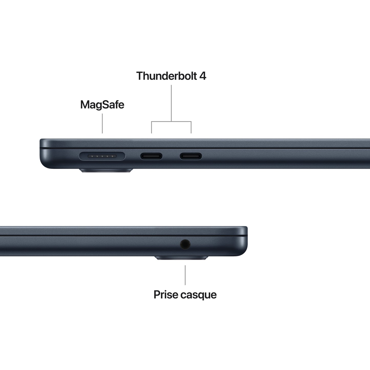 MacBook Air 13 pouces: Puce Apple M5 avec CPU 10 cœurs et GPU 10 cœurs, 1 To SSD - Minuit