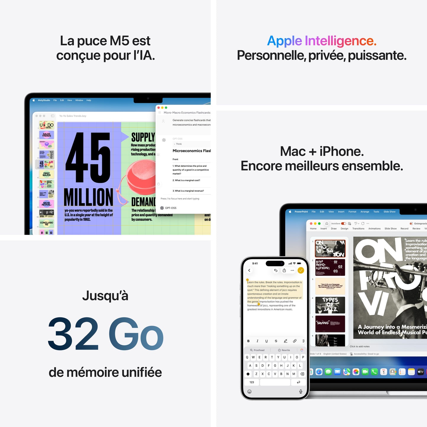 MacBook Air 13 pouces: Puce Apple M5 avec CPU 10 cœurs et GPU 10 cœurs, 1 To SSD - Minuit