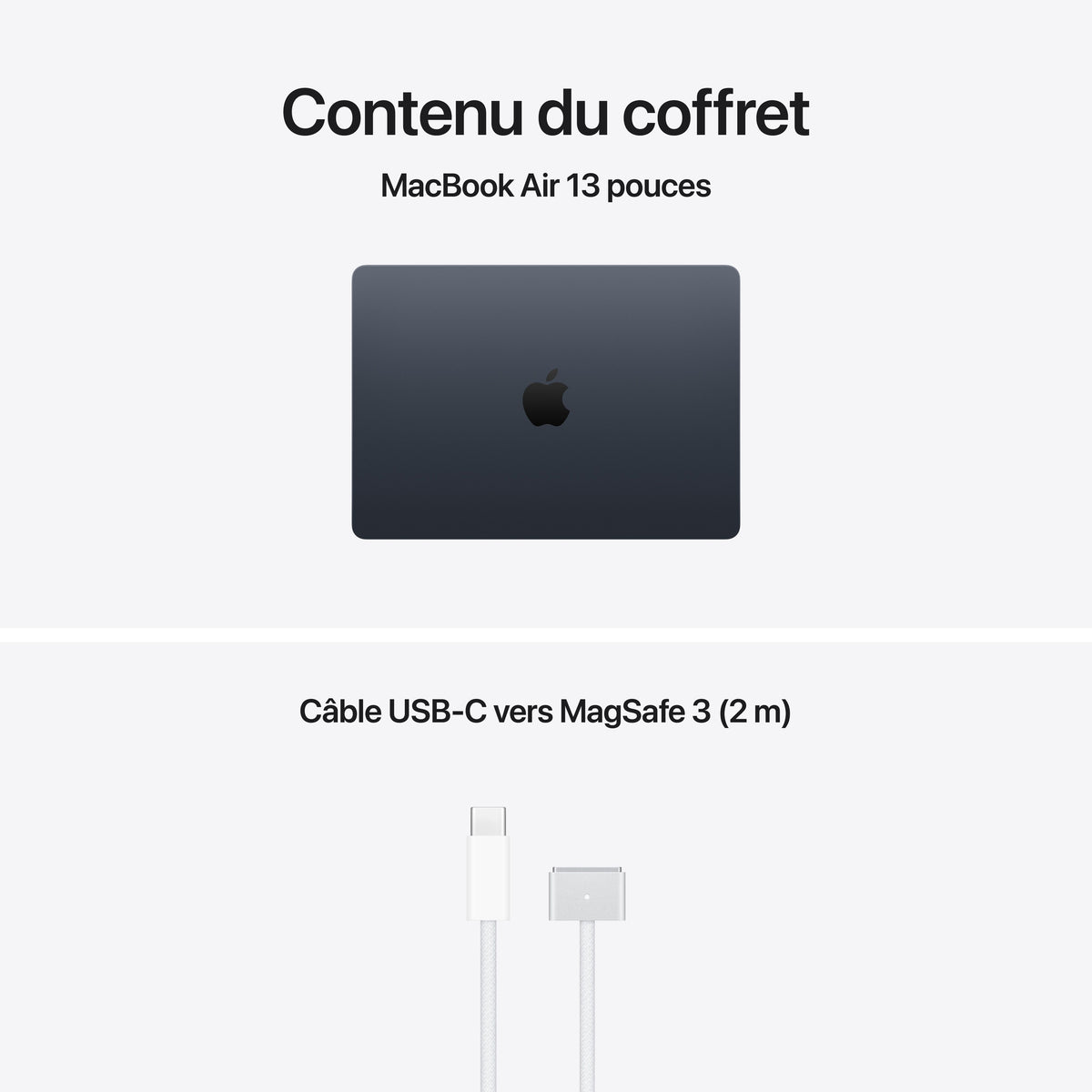 MacBook Air 13 pouces: Puce Apple M5 avec CPU 10 cœurs et GPU 10 cœurs, 1 To SSD - Minuit