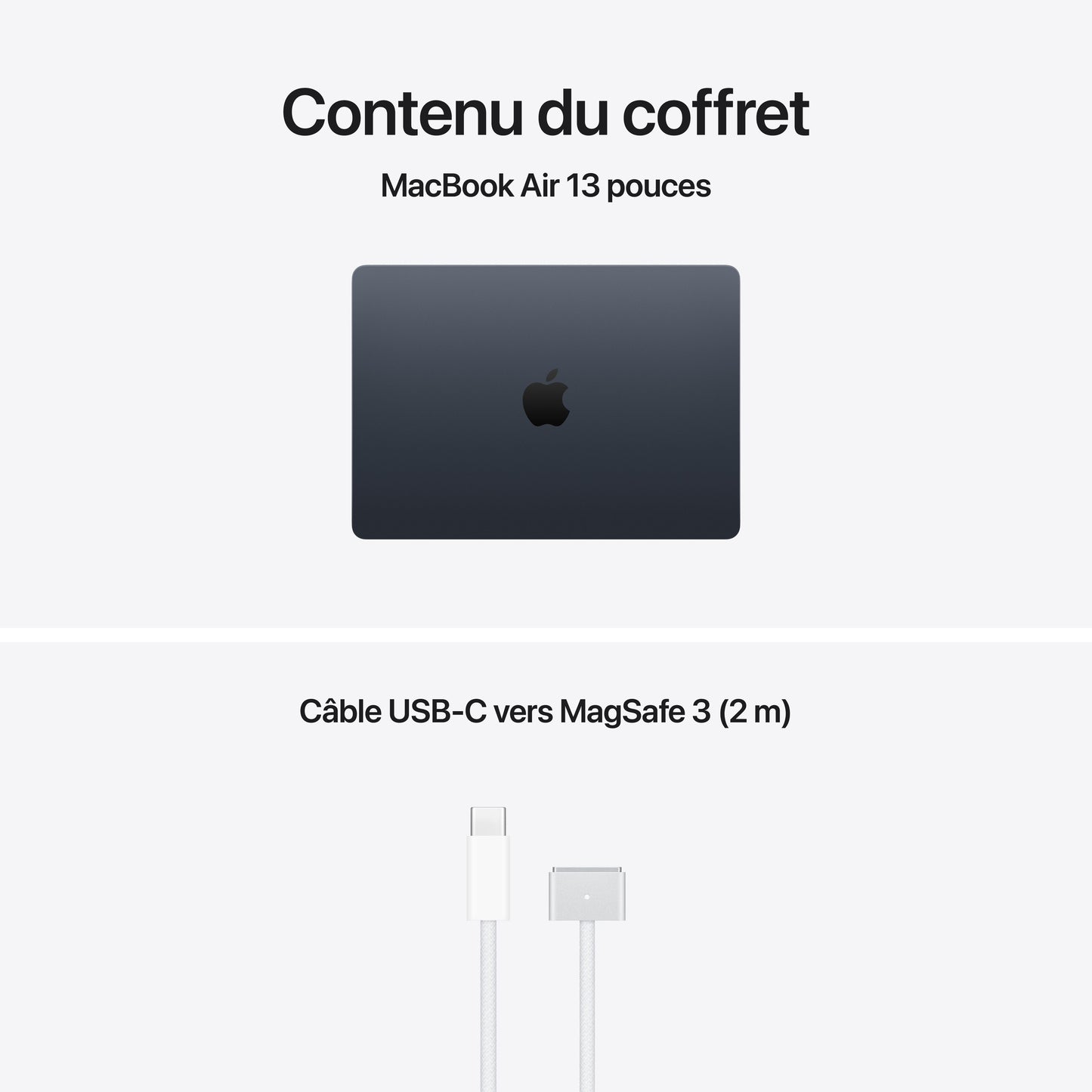 MacBook Air 13 pouces: Puce Apple M5 avec CPU 10 cœurs et GPU 8 cœurs, 512 Go SSD - Minuit