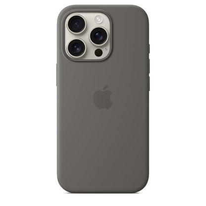 iPhone 16 Pro Coque en Silicone avec MagSafe • Gris Minéral