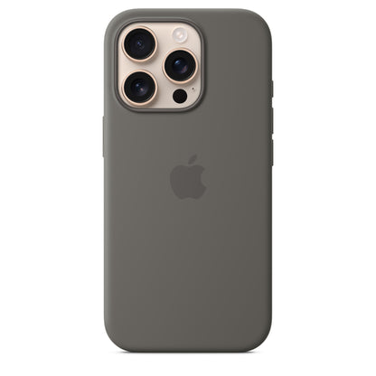 iPhone 16 Pro Coque en Silicone avec MagSafe • Gris Minéral