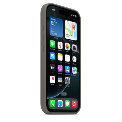 iPhone 16 Pro Coque en Silicone avec MagSafe • Gris Minéral