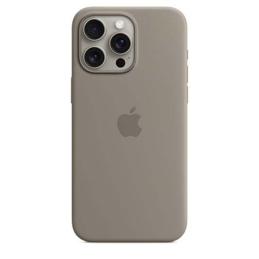 Apple • Coque en silicone avec MagSafe pour iPhone 15 Pro Max • Argile