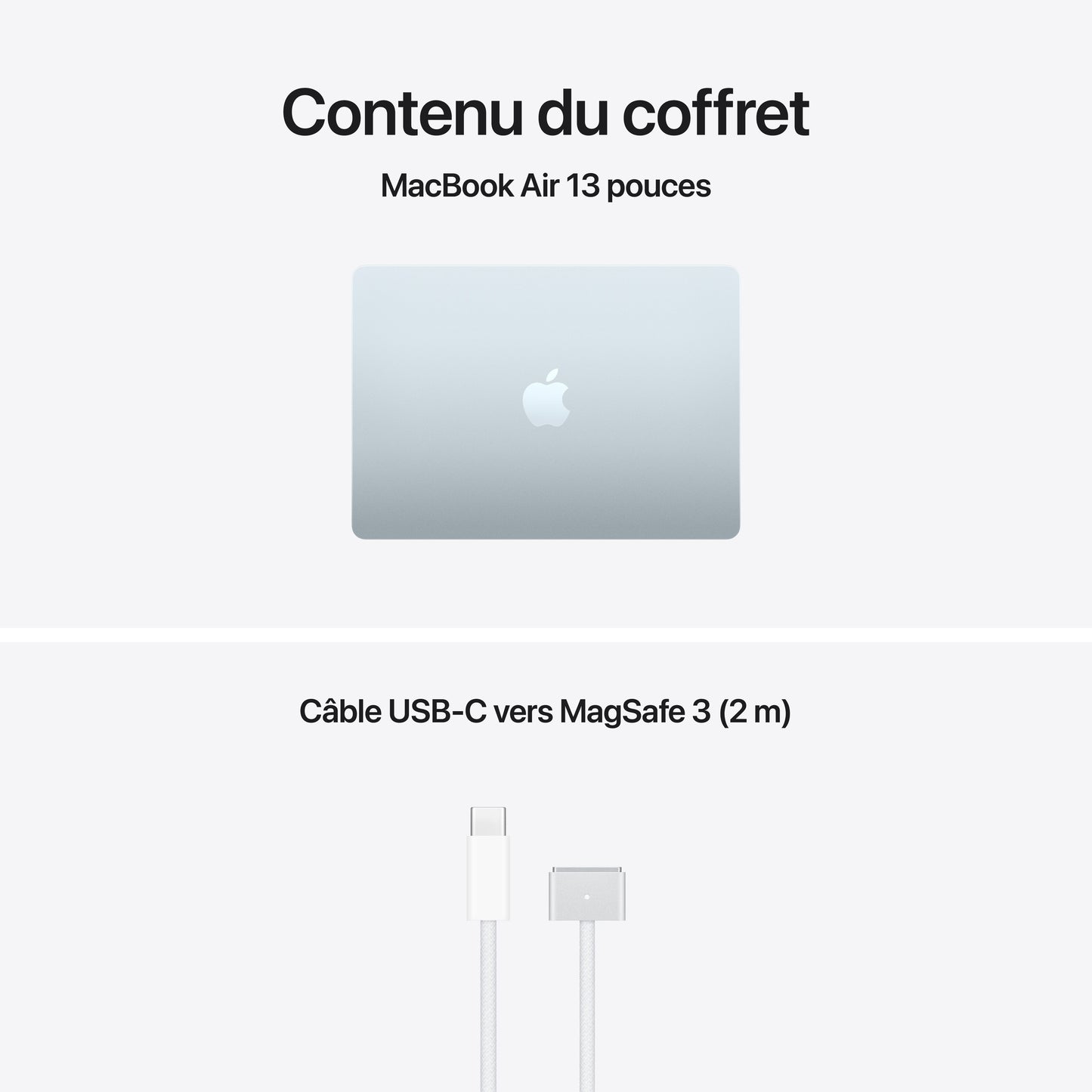MacBook Air 13 pouces: Puce Apple M5 avec CPU 10 cœurs et GPU 8 cœurs, 512 Go SSD - Ciel