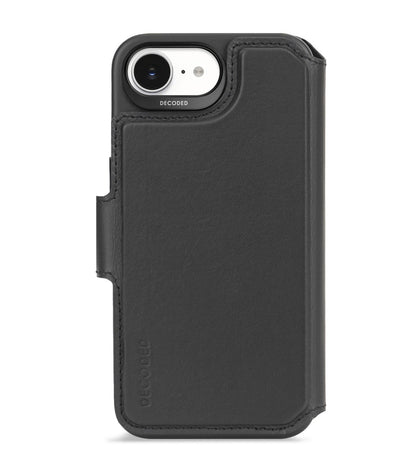 Decoded • Étui Portefeuille Détachable en Cuir pour iPhone 16e • Noir