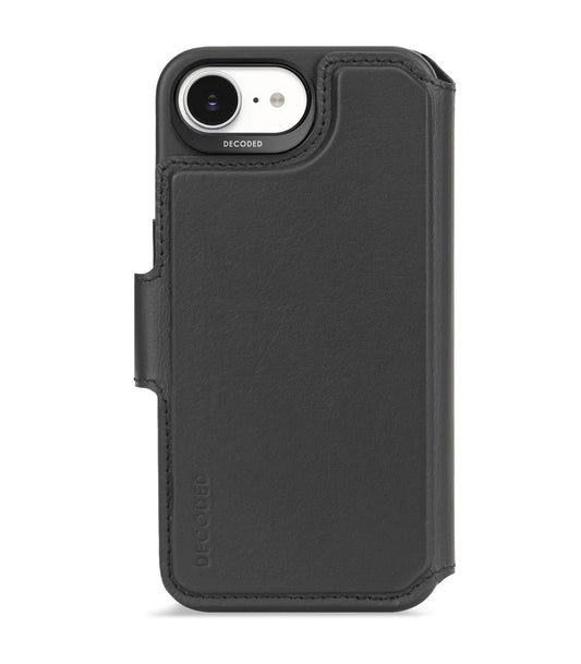 Decoded • Étui Portefeuille Détachable en Cuir pour iPhone 16e • Noir