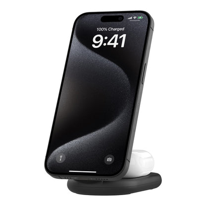 Belkin BoostCharge Pro Stand de charge 2 en 1 • Qi2 • Noir