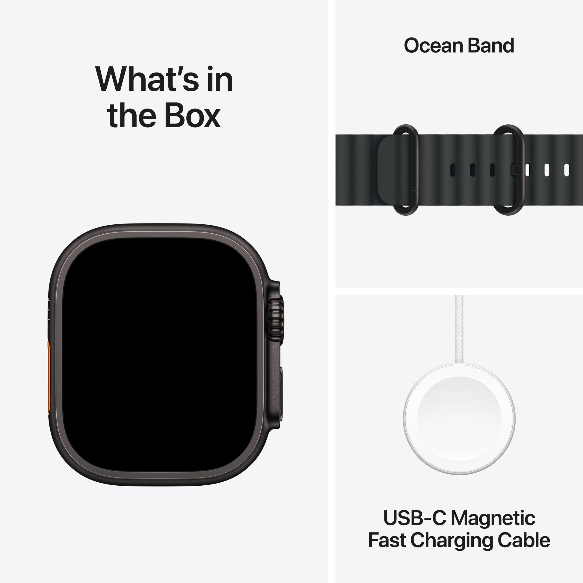 Apple • Apple Watch Ultra 3 • Titane noir • Bracelet Ocean noir