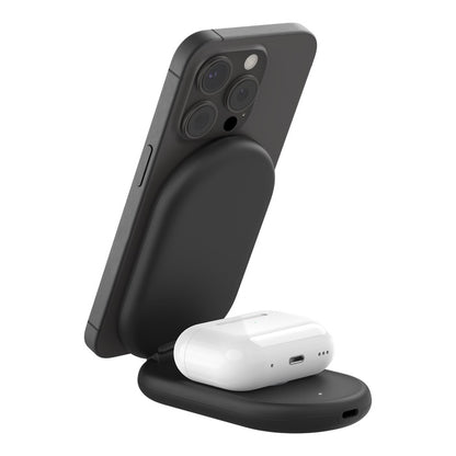 Belkin BoostCharge Pro Stand de charge 2 en 1 • Qi2 • Noir