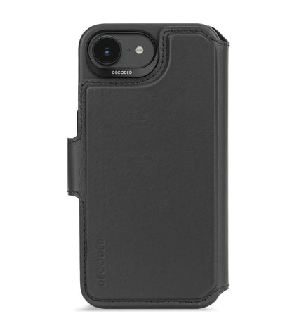 Decoded • Étui Portefeuille Détachable en Cuir pour iPhone 16e • Noir
