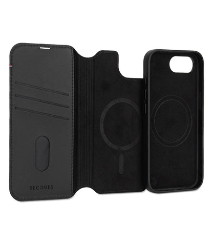 Decoded • Étui Portefeuille Détachable en Cuir pour iPhone 16e • Noir