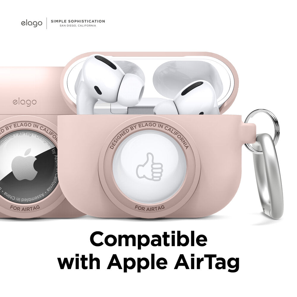 ELAGO Airpods 3 • Coque avec emplacement pour Airtag • Rose des Sables