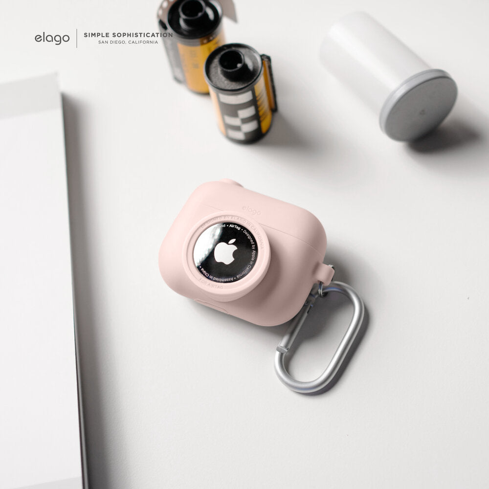 ELAGO Airpods 3 • Coque avec emplacement pour Airtag • Rose des Sables