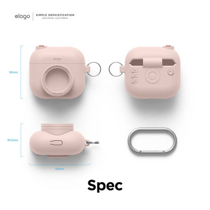 ELAGO Airpods 3 • Coque avec emplacement pour Airtag • Rose des sables