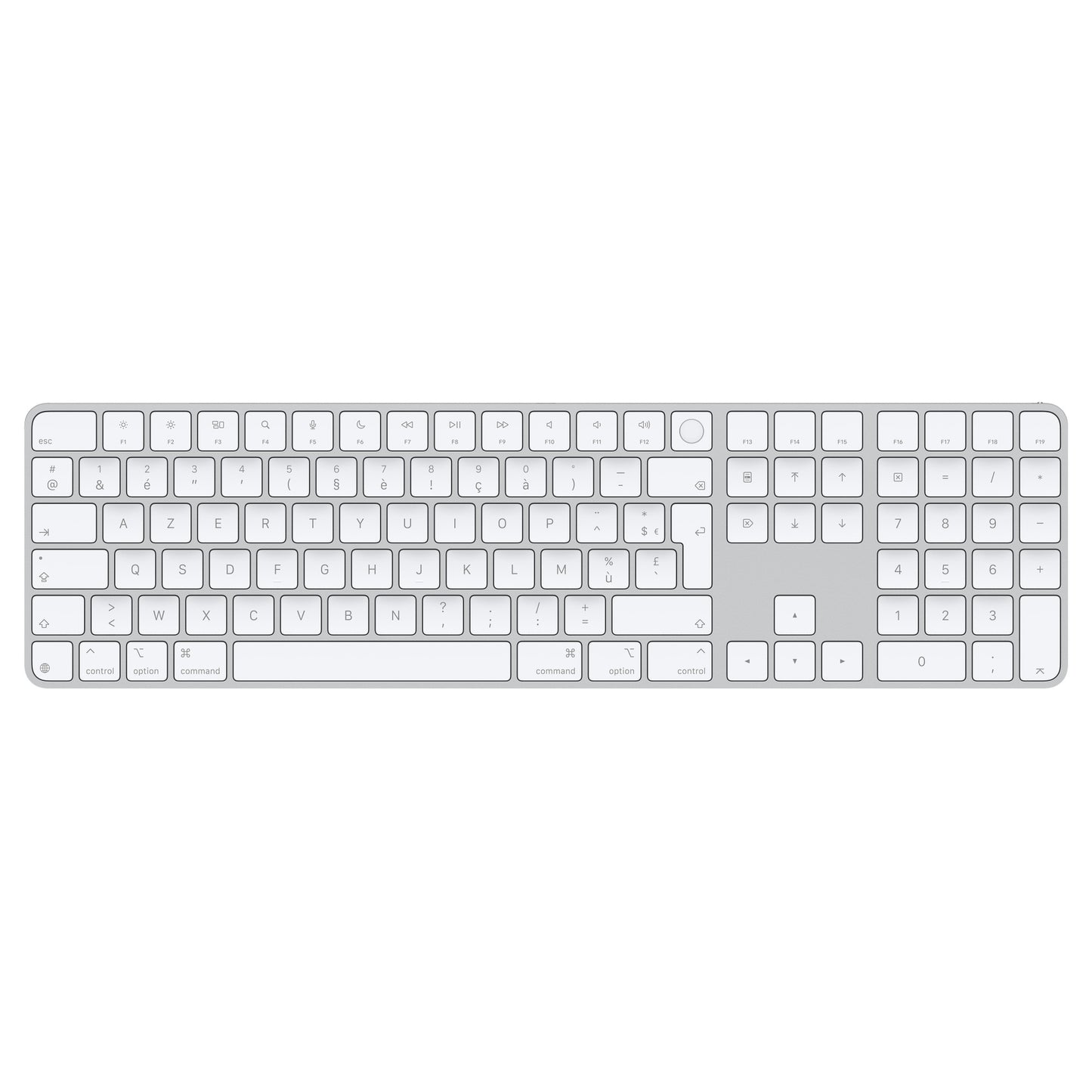 Apple Magic Keyboard Numérique avec Touch ID • Français • Blanc (Lightning)