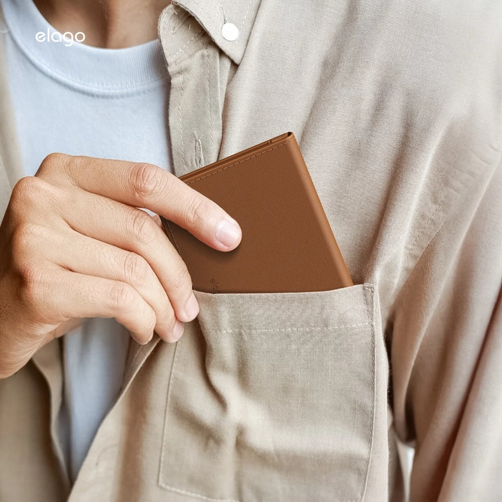 Porte-cartes magnétique en cuir végan • Noir