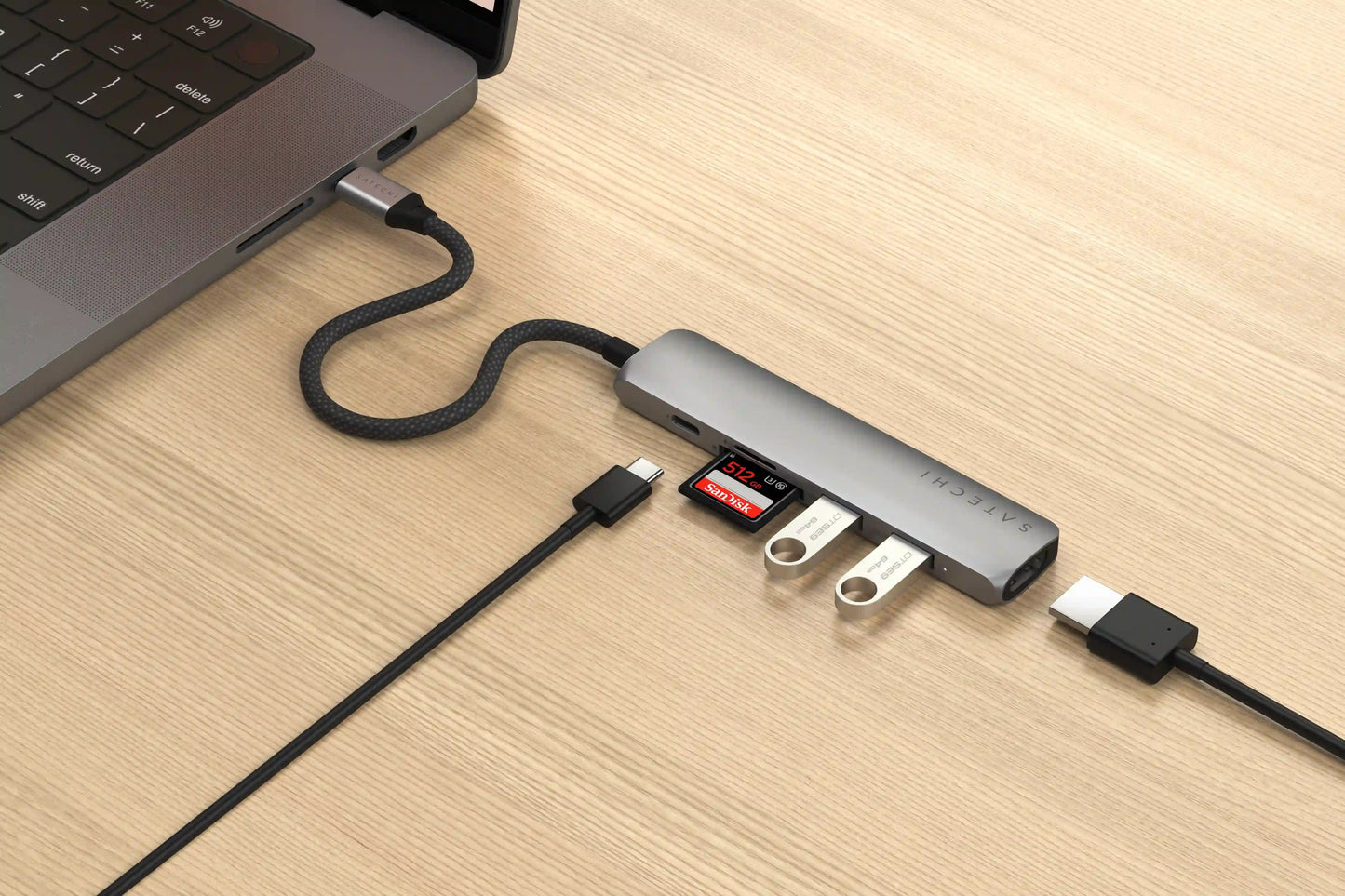 Satechi Adaptateur Multiport USB-C 6 en 1 • Gris Sidéral