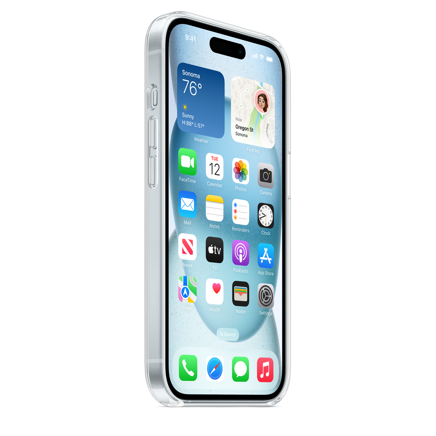 Coque transparente avec MagSafe pour iPhone 15
