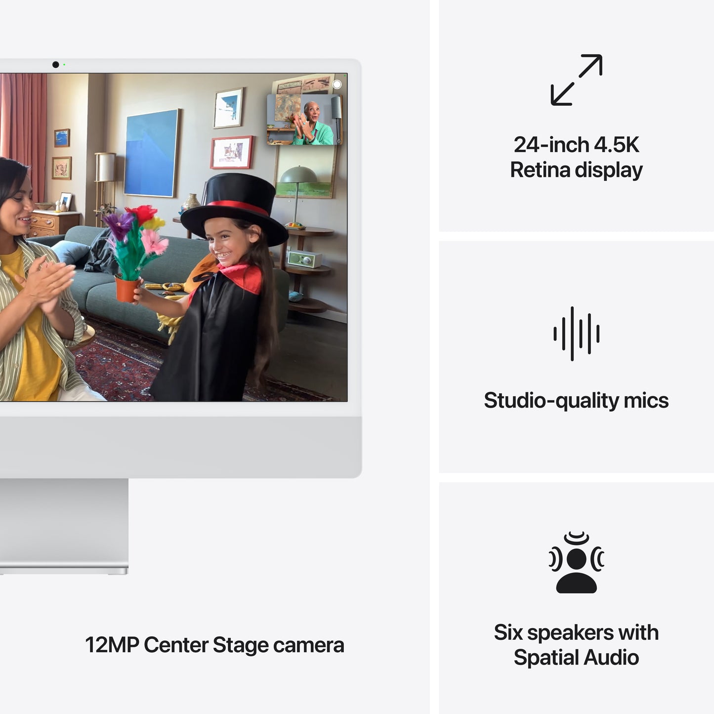 iMac 24" M4 10C/16GB/256GB/GPU10C/Gbit • Français • Touch Num • Argent