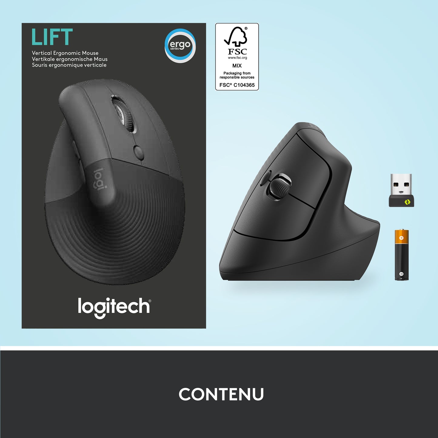 Logitech Lift RF sans fil + Bluetooth
