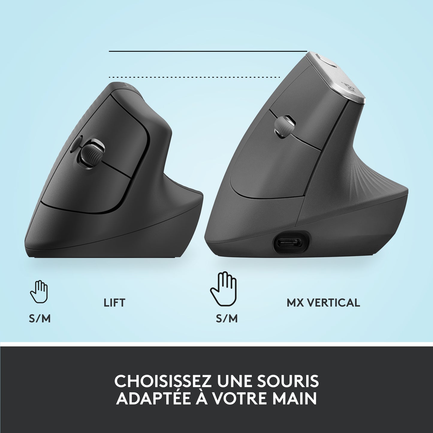 Logitech Lift RF sans fil + Bluetooth