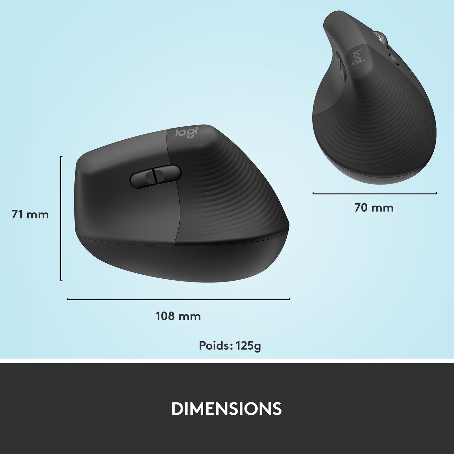 Logitech Lift RF sans fil + Bluetooth