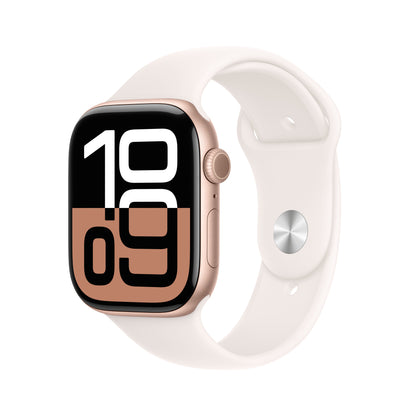 Apple Watch Series 10 • 46mm Or Rose • Bracelet Sport Rose Tendre • S/M