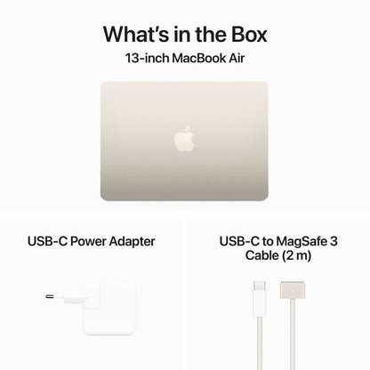 MacBook Air 13" M3 8C/8GB/512GBSSD/GPU 10C • Suisse-Français • Lumière Stellaire