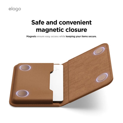 Porte-cartes magnétique en cuir végan