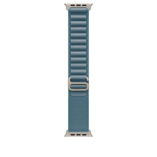 Apple • Boucle Alpine • Bleu Clair – 49 mm (titane noir, taille L)