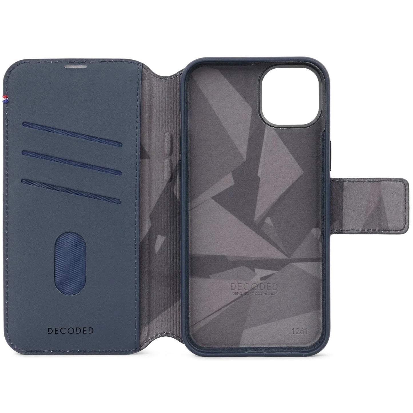 Decoded • Etui Portefeuille amovible pour iPhone 15 Plus • Bleu Marine
