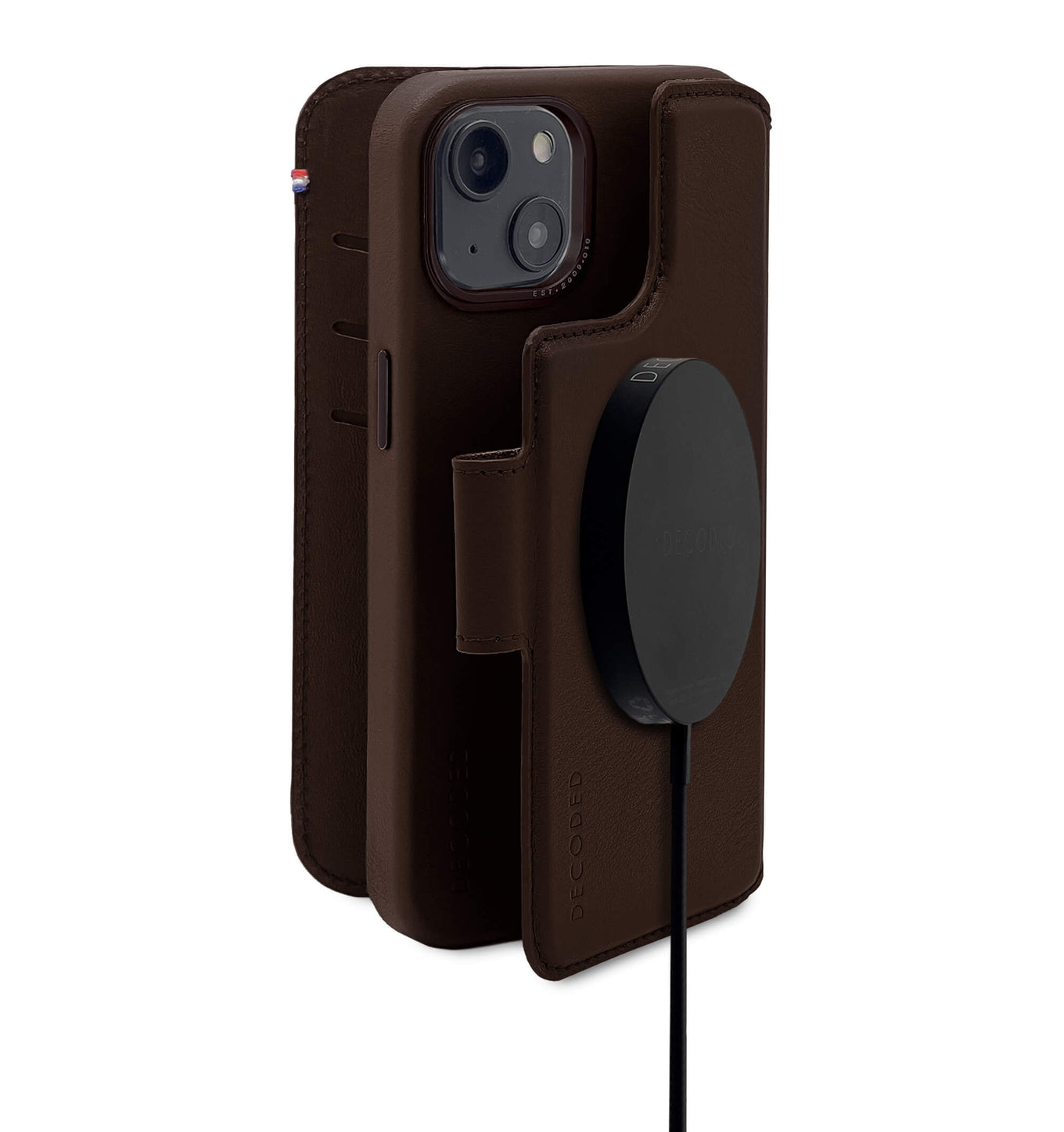 Decoded • Etui Portefeuille amovible pour iPhone 14 Plus • Marron