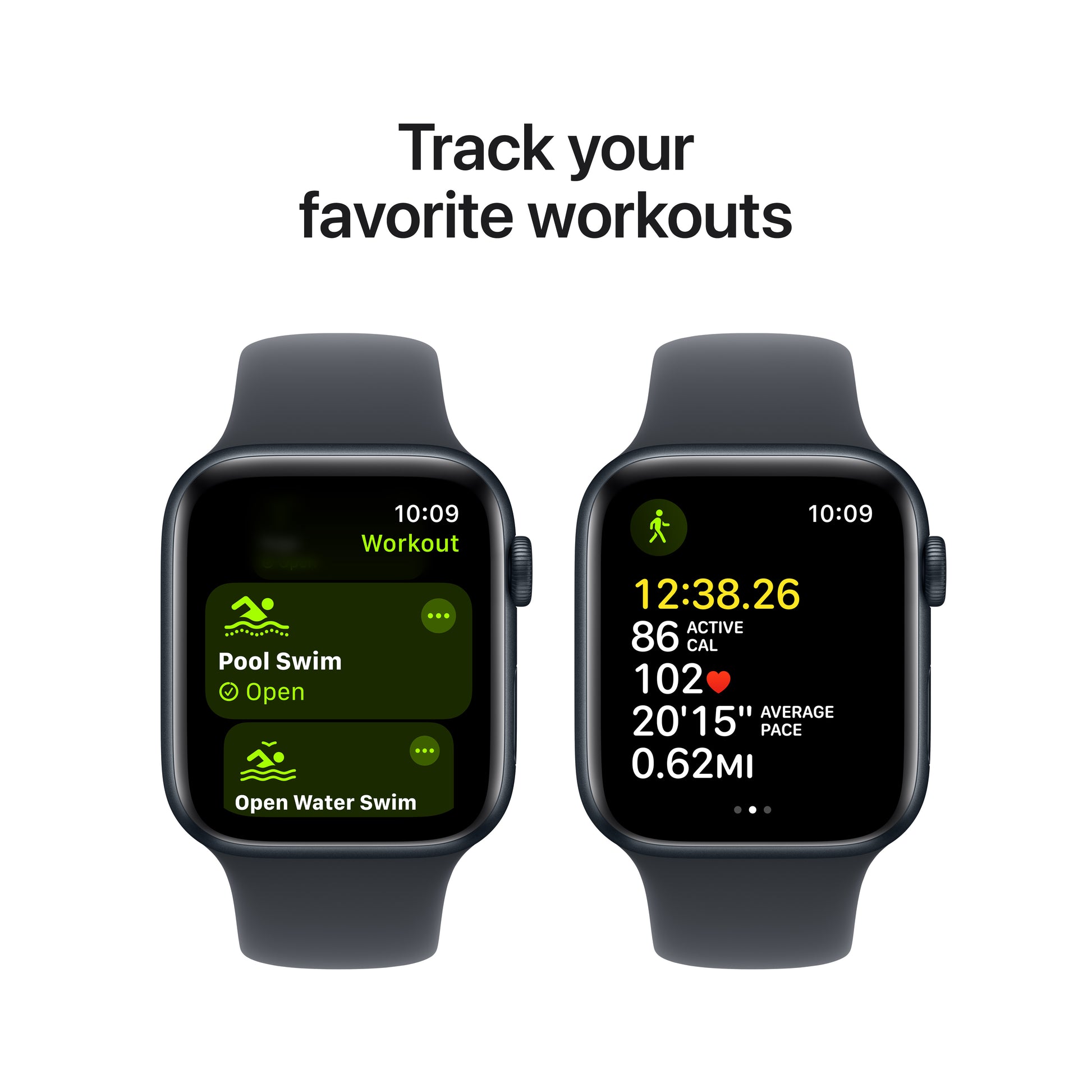 Apple Watch SE (2ème gén) • Alu 44mm Minuit • Bracelet Sport Minuit S/M