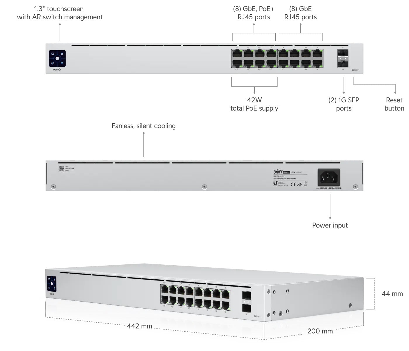 Ubiquiti UniFi Switch 16 PoE Gen2