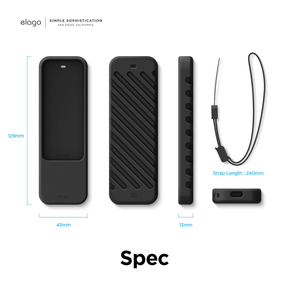 ELAGO R3 • Coque pour Apple TV Siri Remote 1Gen • Noir