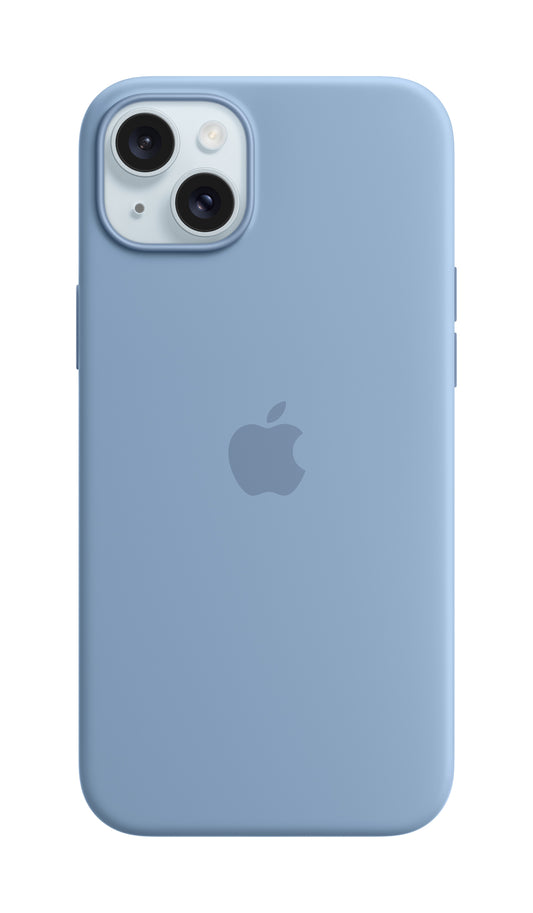 Apple • Coque en silicone avec MagSafe pour iPhone 15 Plus • Bleu d'hiver