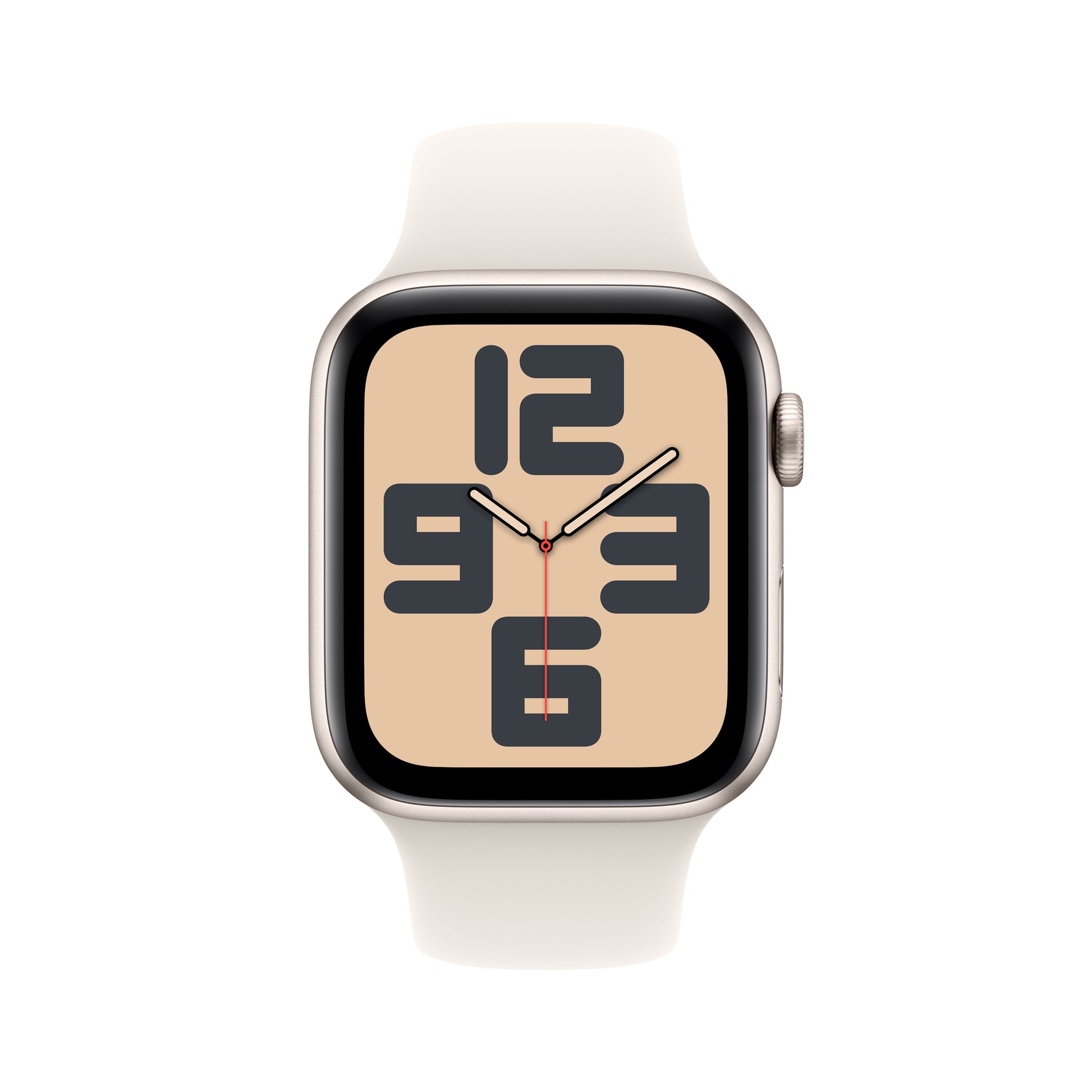 Apple Watch SE (2ème gén) • 44mm Lumière Stellaire • Bracelet Sport lumière stellaire S/M