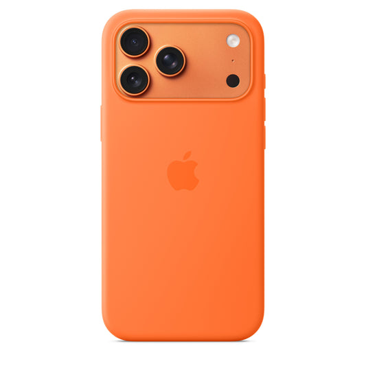 Coque en silicone avec MagSafe pour iPhone 17 Pro Max – Orange